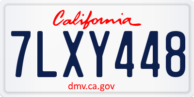 CA license plate 7LXY448