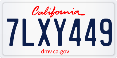 CA license plate 7LXY449
