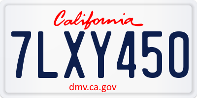 CA license plate 7LXY450