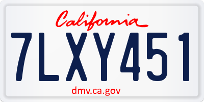 CA license plate 7LXY451