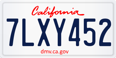 CA license plate 7LXY452