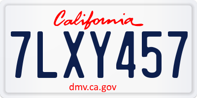 CA license plate 7LXY457