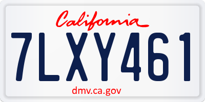 CA license plate 7LXY461