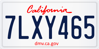 CA license plate 7LXY465