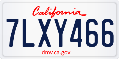 CA license plate 7LXY466