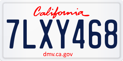 CA license plate 7LXY468