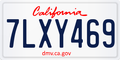 CA license plate 7LXY469