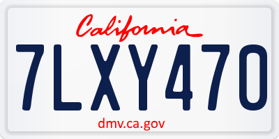 CA license plate 7LXY470