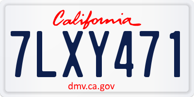CA license plate 7LXY471