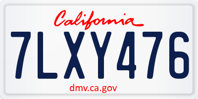 CA license plate 7LXY476