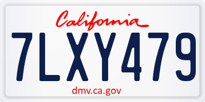 CA license plate 7LXY479