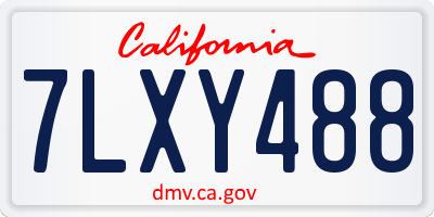 CA license plate 7LXY488