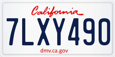 CA license plate 7LXY490
