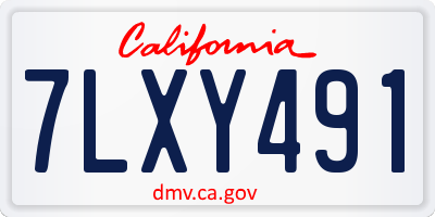 CA license plate 7LXY491