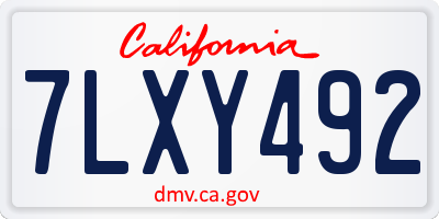 CA license plate 7LXY492