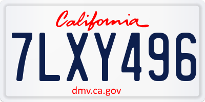 CA license plate 7LXY496