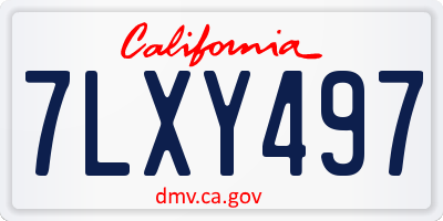 CA license plate 7LXY497