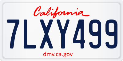 CA license plate 7LXY499