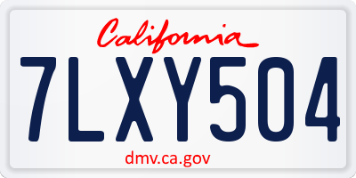 CA license plate 7LXY504