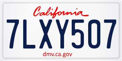 CA license plate 7LXY507