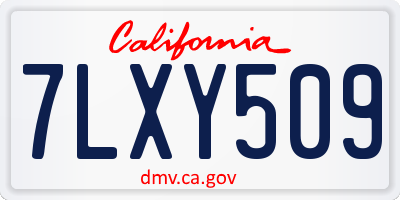 CA license plate 7LXY509