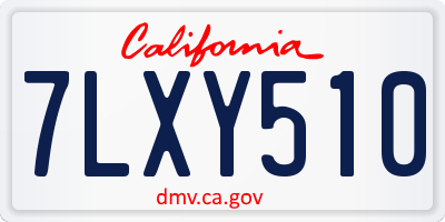 CA license plate 7LXY510