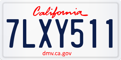 CA license plate 7LXY511
