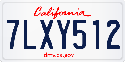 CA license plate 7LXY512