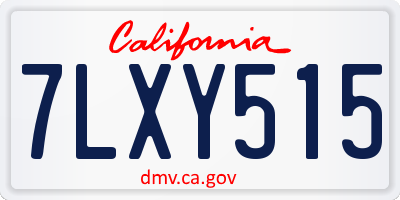 CA license plate 7LXY515