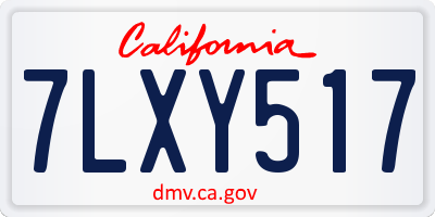 CA license plate 7LXY517