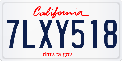 CA license plate 7LXY518
