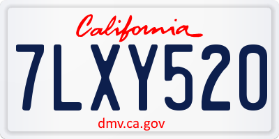 CA license plate 7LXY520