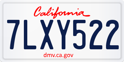 CA license plate 7LXY522