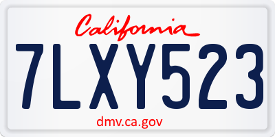 CA license plate 7LXY523