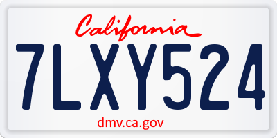 CA license plate 7LXY524