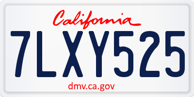 CA license plate 7LXY525
