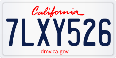 CA license plate 7LXY526