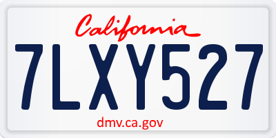 CA license plate 7LXY527