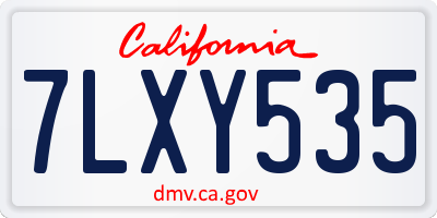 CA license plate 7LXY535