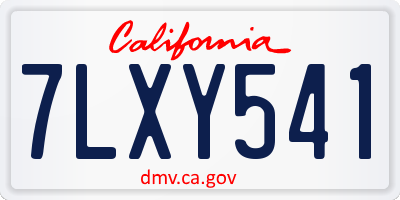 CA license plate 7LXY541