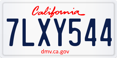 CA license plate 7LXY544