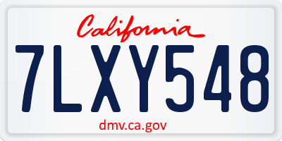 CA license plate 7LXY548