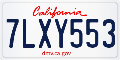 CA license plate 7LXY553