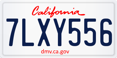 CA license plate 7LXY556