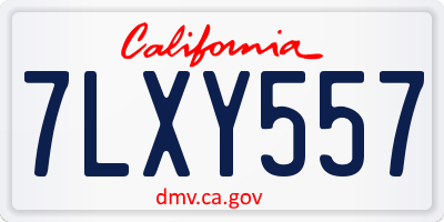 CA license plate 7LXY557