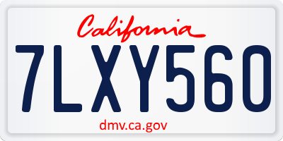 CA license plate 7LXY560