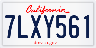 CA license plate 7LXY561