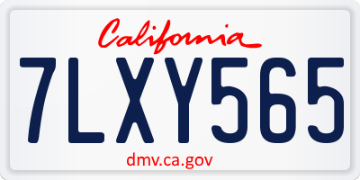 CA license plate 7LXY565