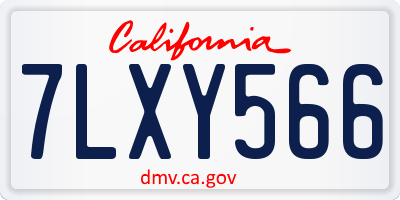 CA license plate 7LXY566