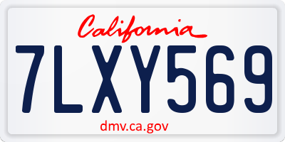 CA license plate 7LXY569